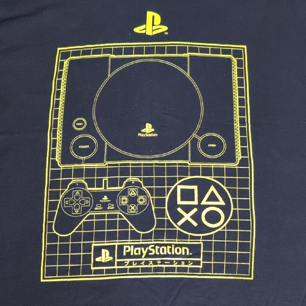 Sony Black and Yellow PlayStation Graphic Tee Vintage PS1